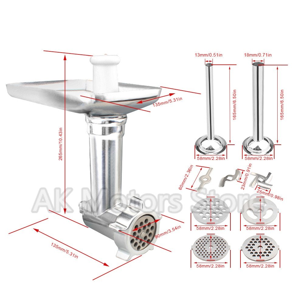 Vegetable Food Slicer Attachment and For Kitchen Aid Stand Meat Grinders Sausage Stuffer