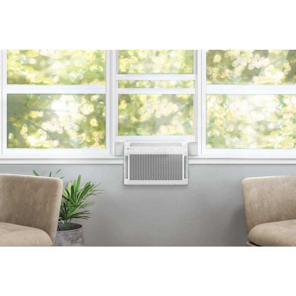 GE Profile 6100 BTU 115-Volt ClearView Ultra Quiet Window Air Conditioner for Small Rooms Full Window View Easy Install AHTT06BC