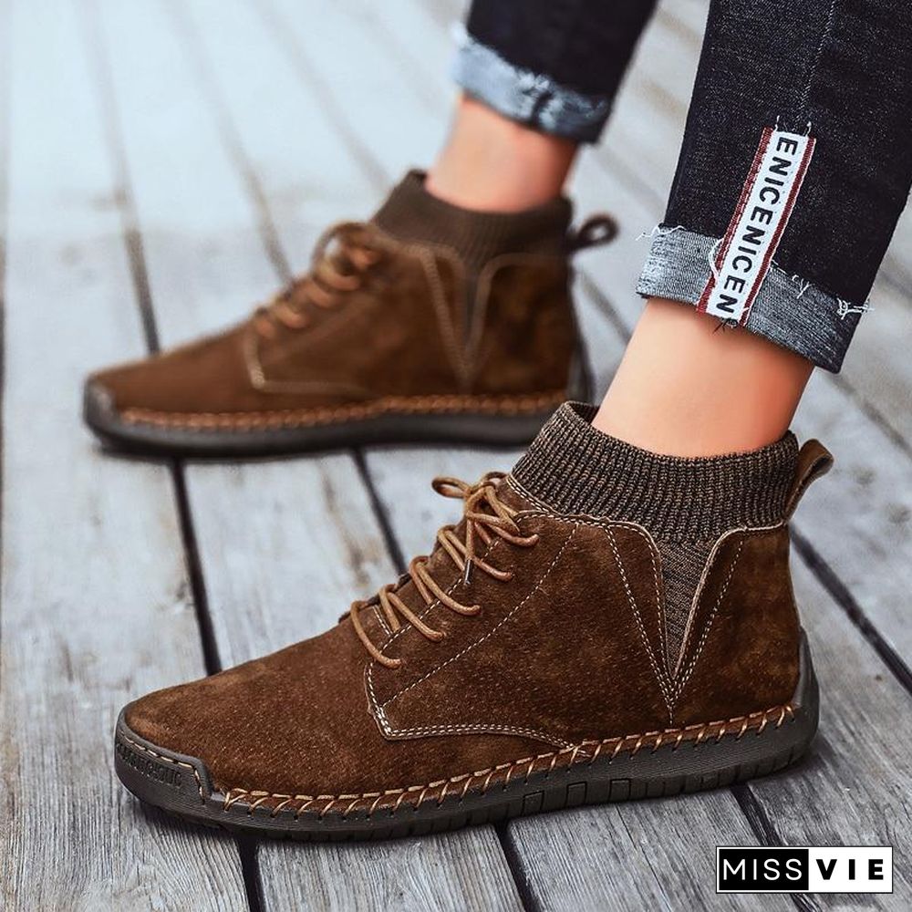 Men Casual Shoes High Top Boots Shoes Fashion Outdoor Army Travel Botas Hombre Sock Man Brithsh Sneaker