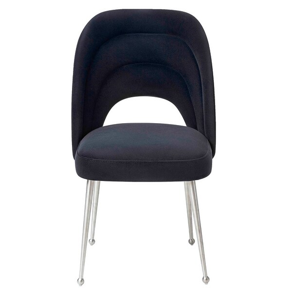 Sia Modern Velvet-upholstered Dining Chair w/ Splayed Steel Legs