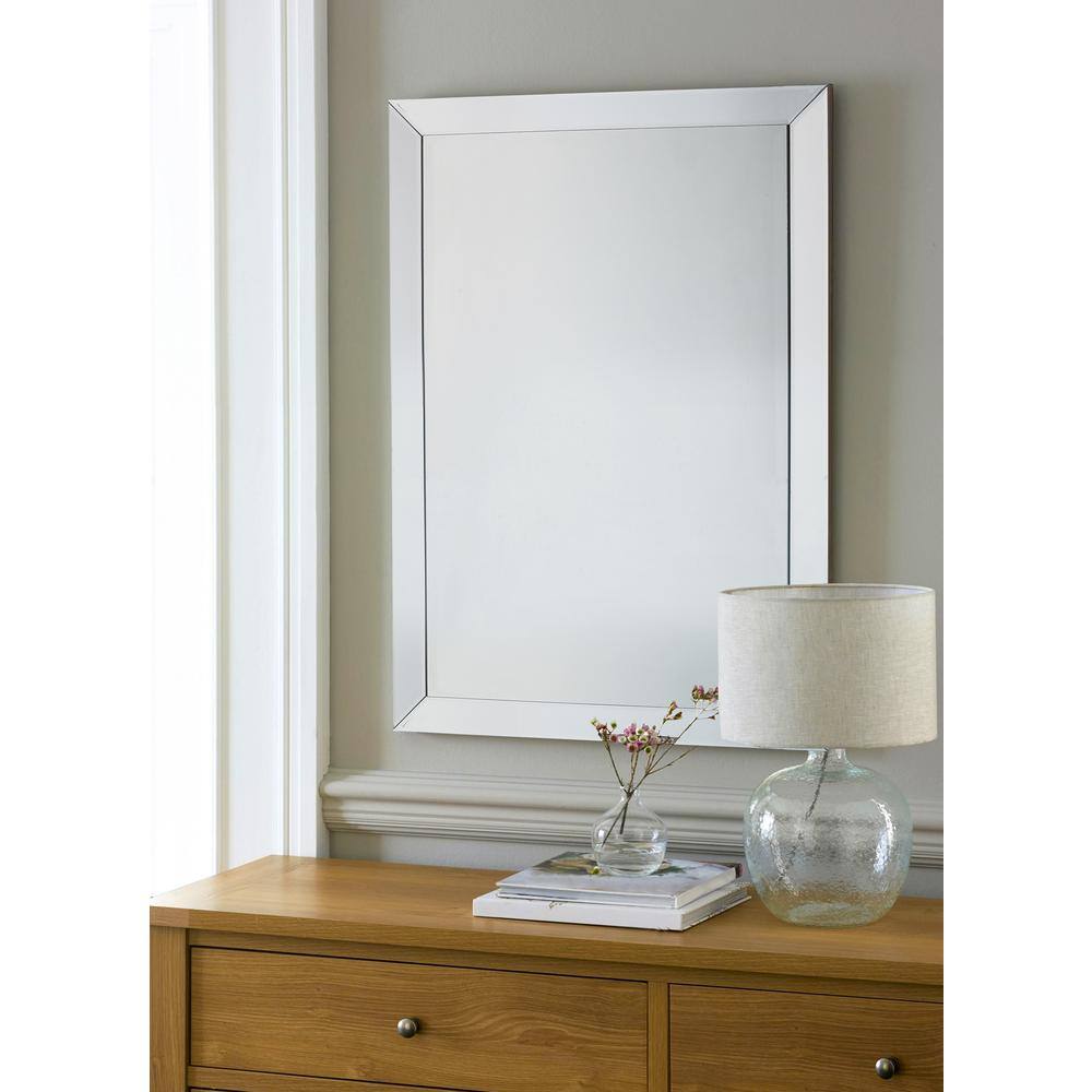 Home Decorators Collection 24 in. W x 36 in. H Rectangular PS Framed Wall Bathroom Vanity Mirror in Silver 2669-2436