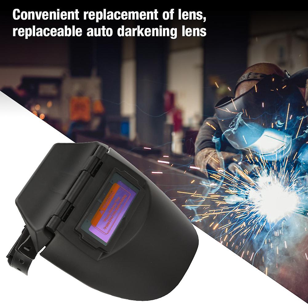 Solar Auto Darkening Photoelectric Welding Mask Welder Face Shield Half Helmet (black)