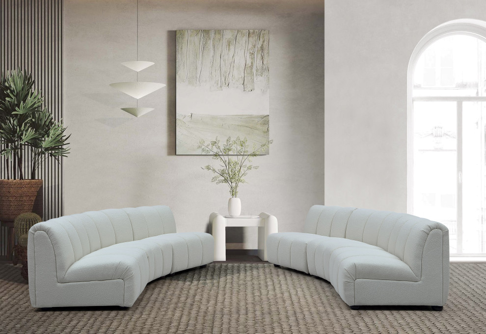 Divani Casa Olandi Modern White Fabric Curved Sectional Sofa Set   Transitional   Living Room Furniture Sets   by Vig Furniture Inc.  Houzz