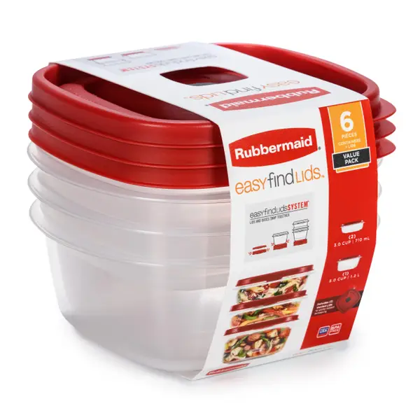 Rubbermaid 6-Pack Medium Easy Find Vented Lids Value Pack