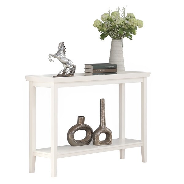 Ledgewood Console Table with Shelf， White