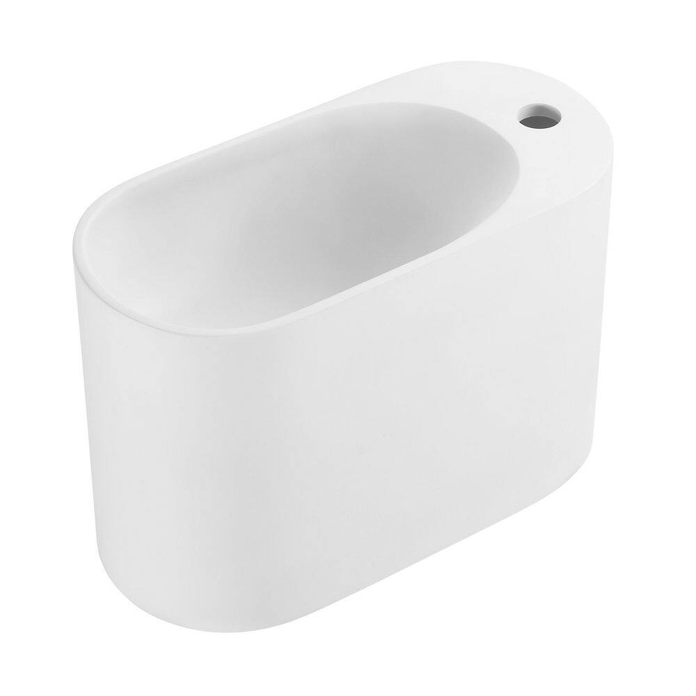 Swiss Madison Terre 17.5 in. Right Side Faucet Wall Mount Bathroom Vessel Sink in White SM-WS340