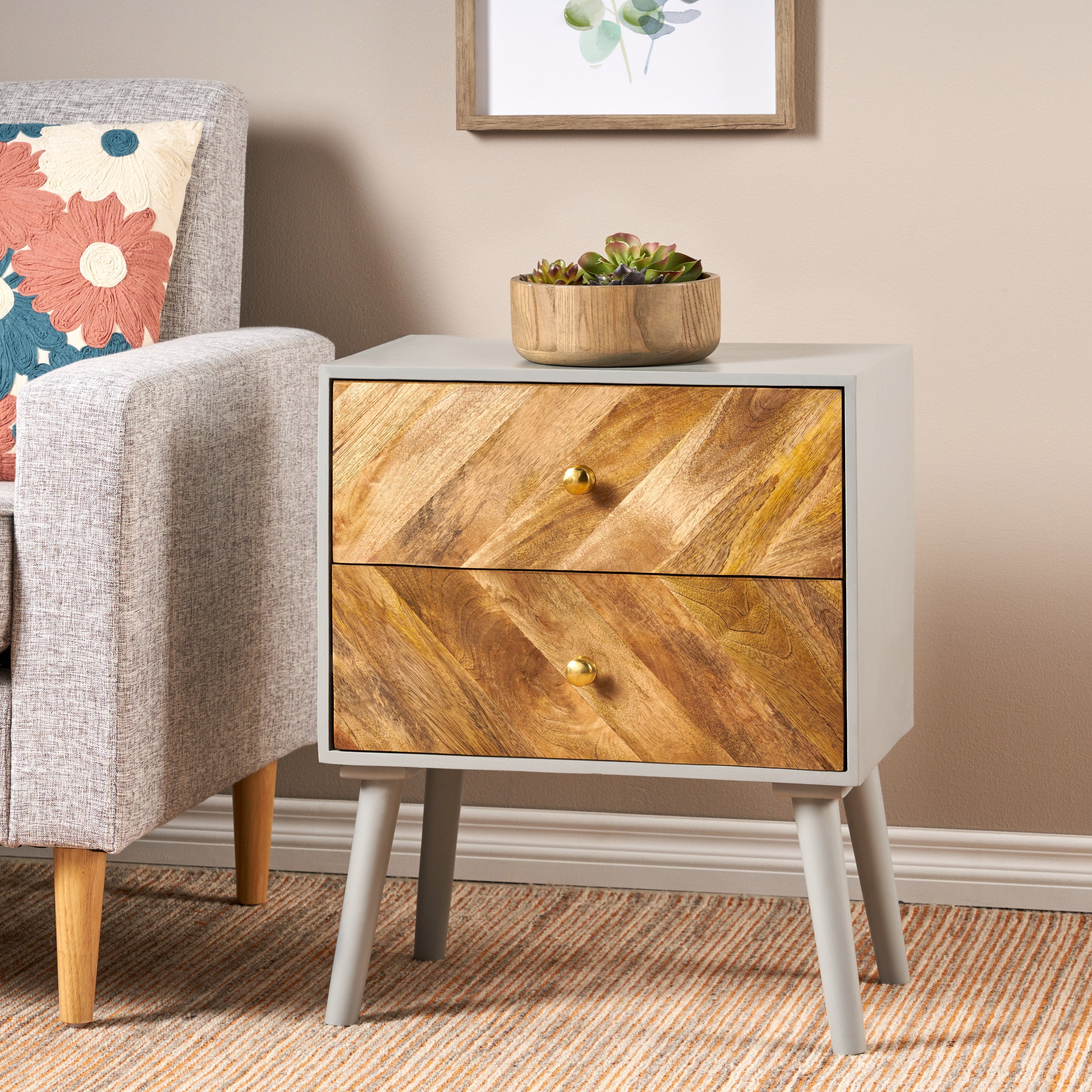 Ranya Mango Wood 2 Drawer Cabinet