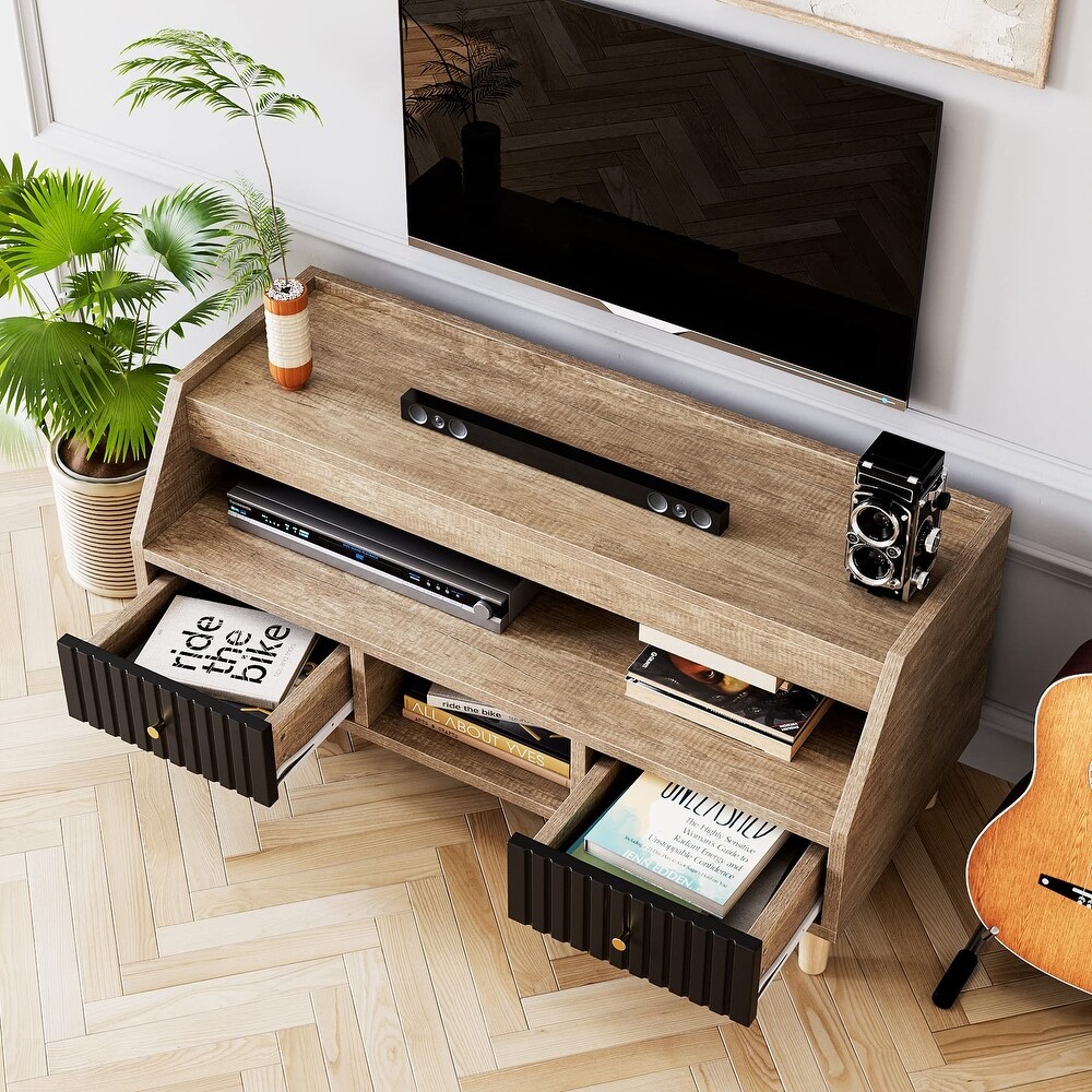 Small TV Stand with Storage for 50 inch TV