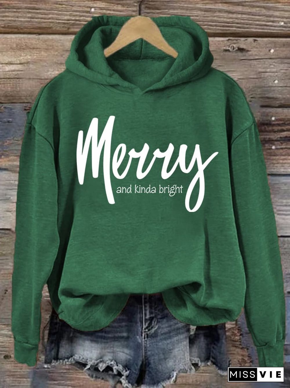 Women's Christmas Merry and kinda bright hoodie