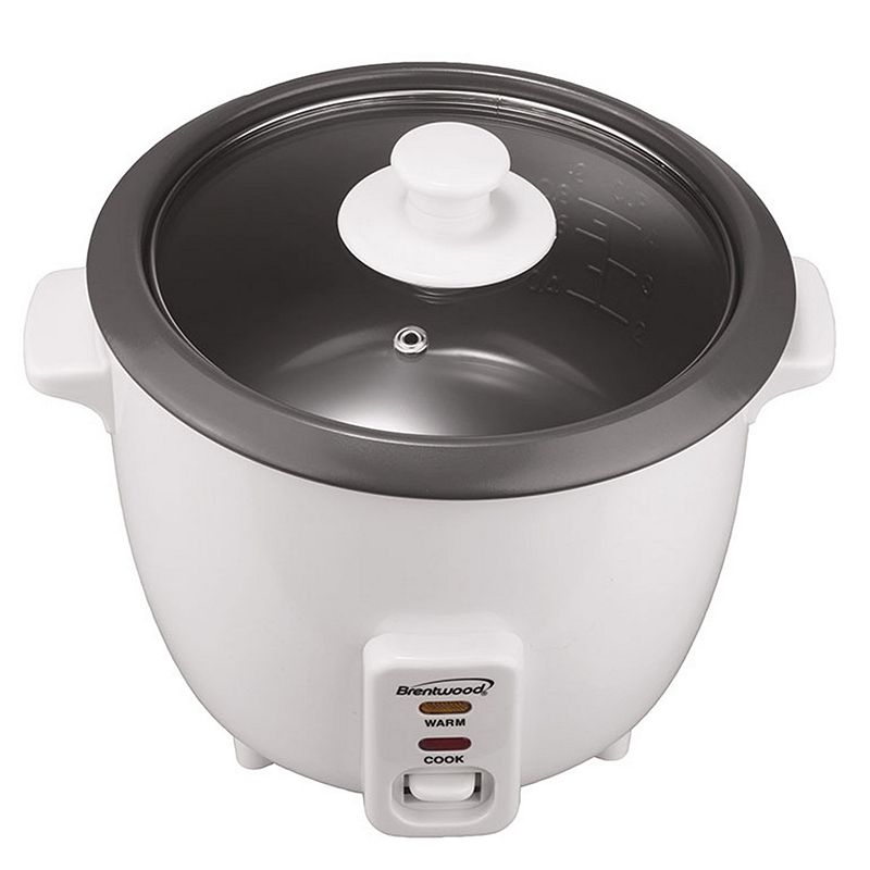 Brentwood 8 Cup Rice Cooker / Non-Stick with Steamer in White