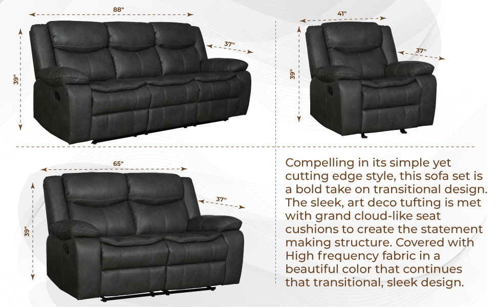 Arlington Leather Air Reclining Sofa 2 Piece Set   Contemporary   Living Room Furniture Sets   by Luxuriant Furniture  Houzz