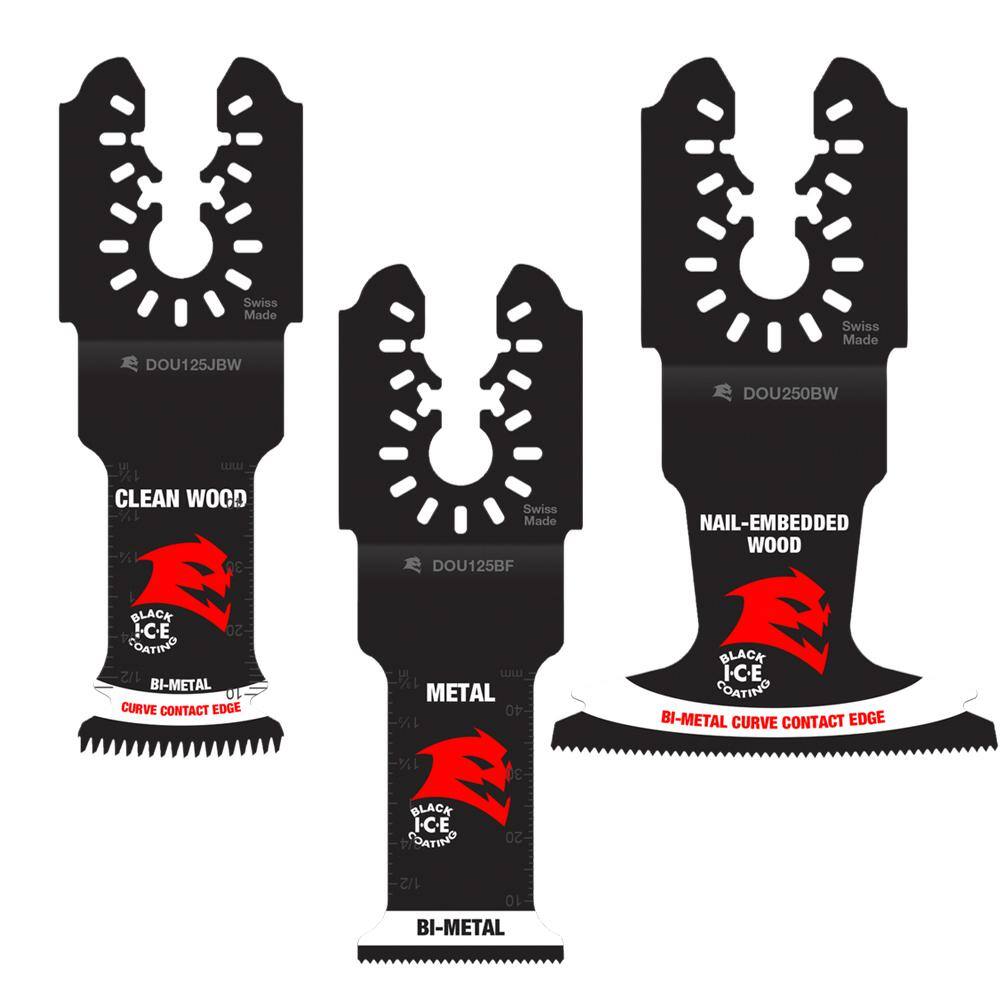 DIABLO Universal Fit Bi-Metal Oscillating Blades 1-14 in. Clean Wood 1-14 in. Metal 2-12 in. Nail-Embedded Wood (3-Blades) DOU125JF205BW3G