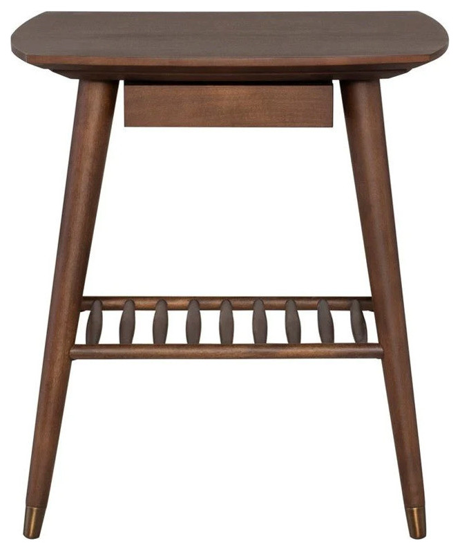 Flynn Walnut Side Table   Midcentury   Side Tables And End Tables   by Virgil Stanis Design  Houzz