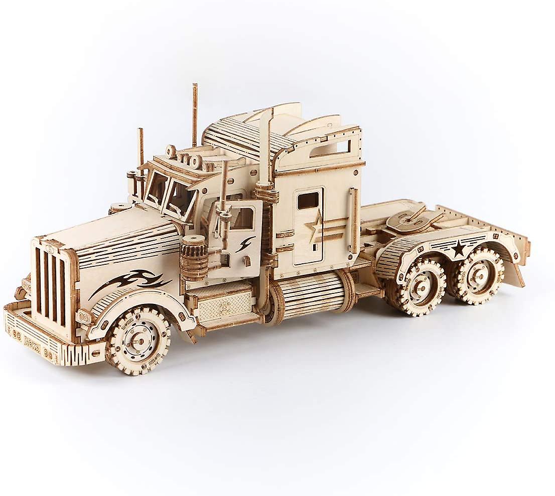 3d Wooden Puzzle-mechanical Car Model-self Building Vehicle Kits-brain Teaser Toys-best Gift For Adults And Kids On Birthday/christmas Day (heavy Truc