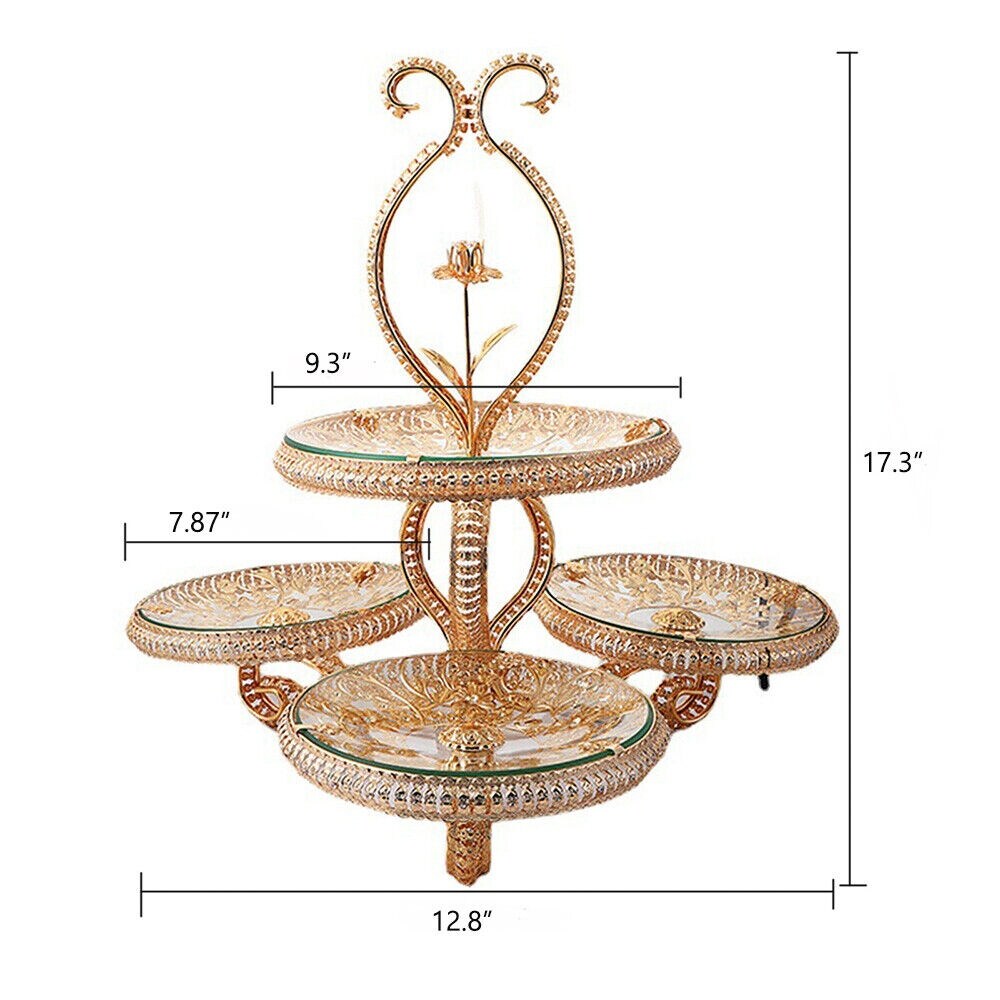 4 Tier Gold Cake Stand Set for Birthday Party