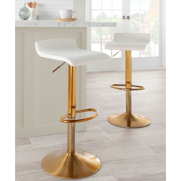 Silver Orchid Tower Ale Gold Adjustable Bar Stool - Set of 2