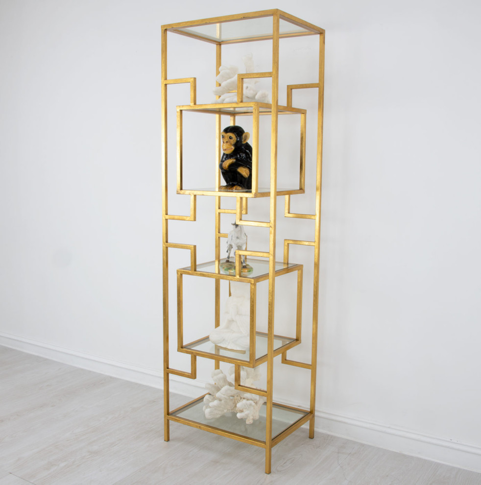 Xannon Small Gold Shelf   Contemporary   Bookcases   by Virgil Stanis Design  Houzz