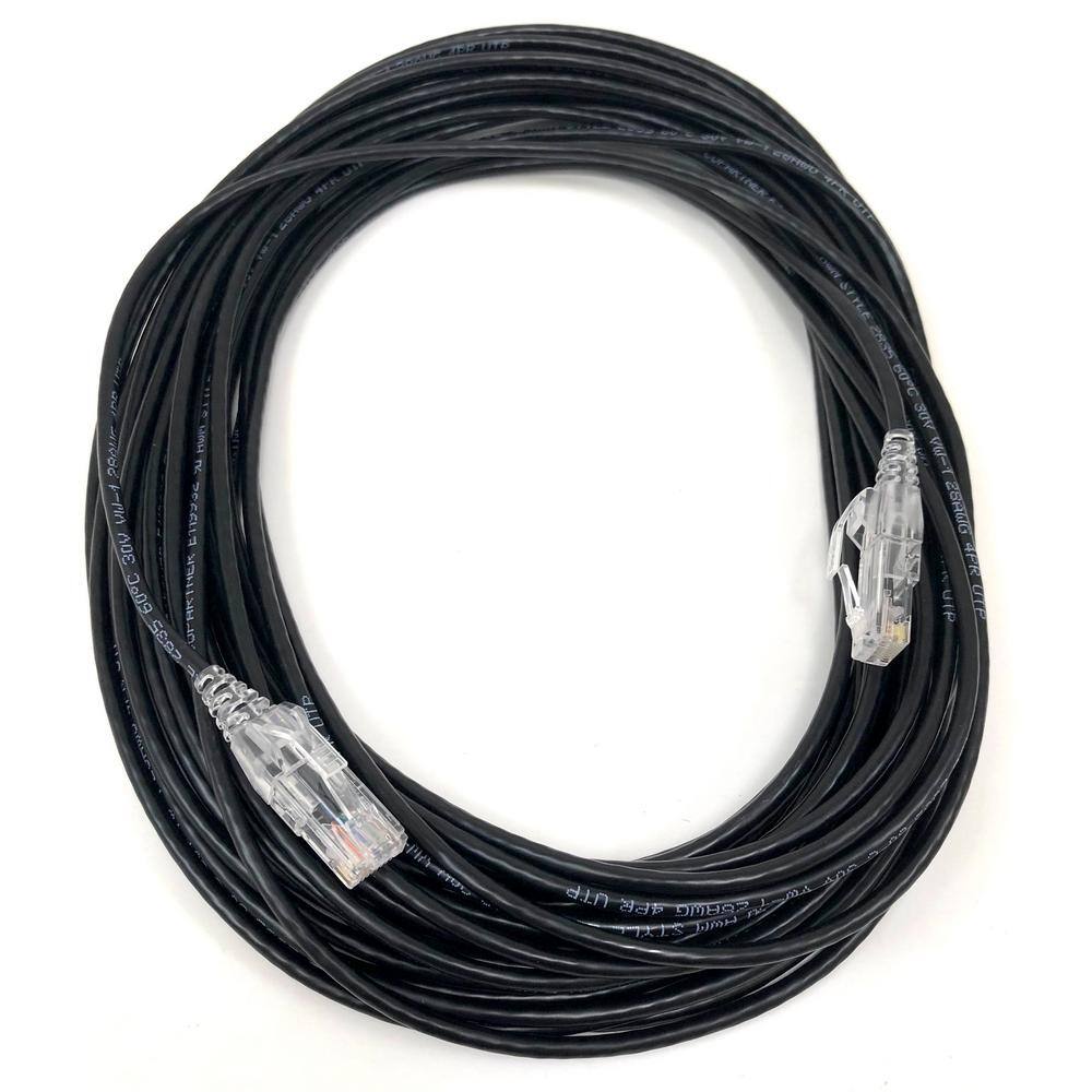 Micro Connectors Inc 14 ft. 28AWG Ultra Slim CAT6 Patch Cables Black (5 per Box) E08-014B-SL5