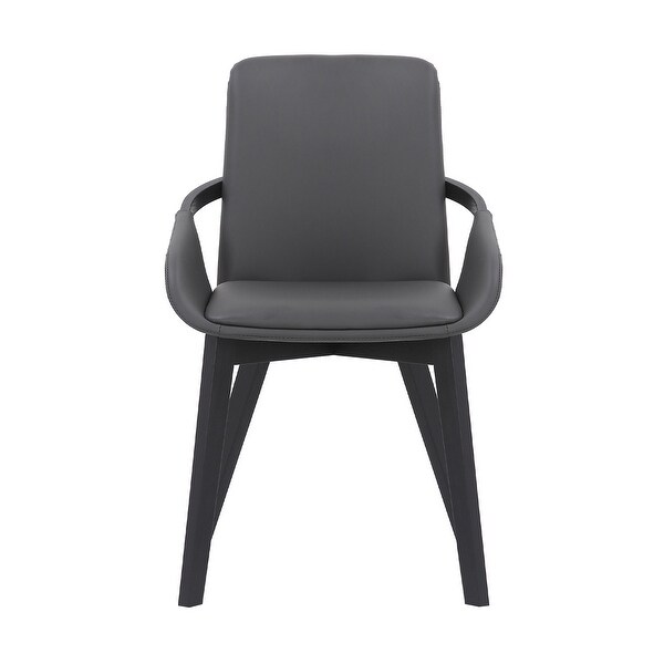 19 Inches Leatherette Dining Chair with Bucket Seat， Black - 33 H x 21 W x 22.5 L