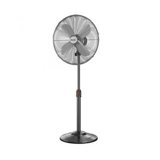 Aoibox 18 Inch 3 Speed Metal Adjustable Oscillating Pedestal Fan High Velocity Standing Fan in Black SNSA05FN018