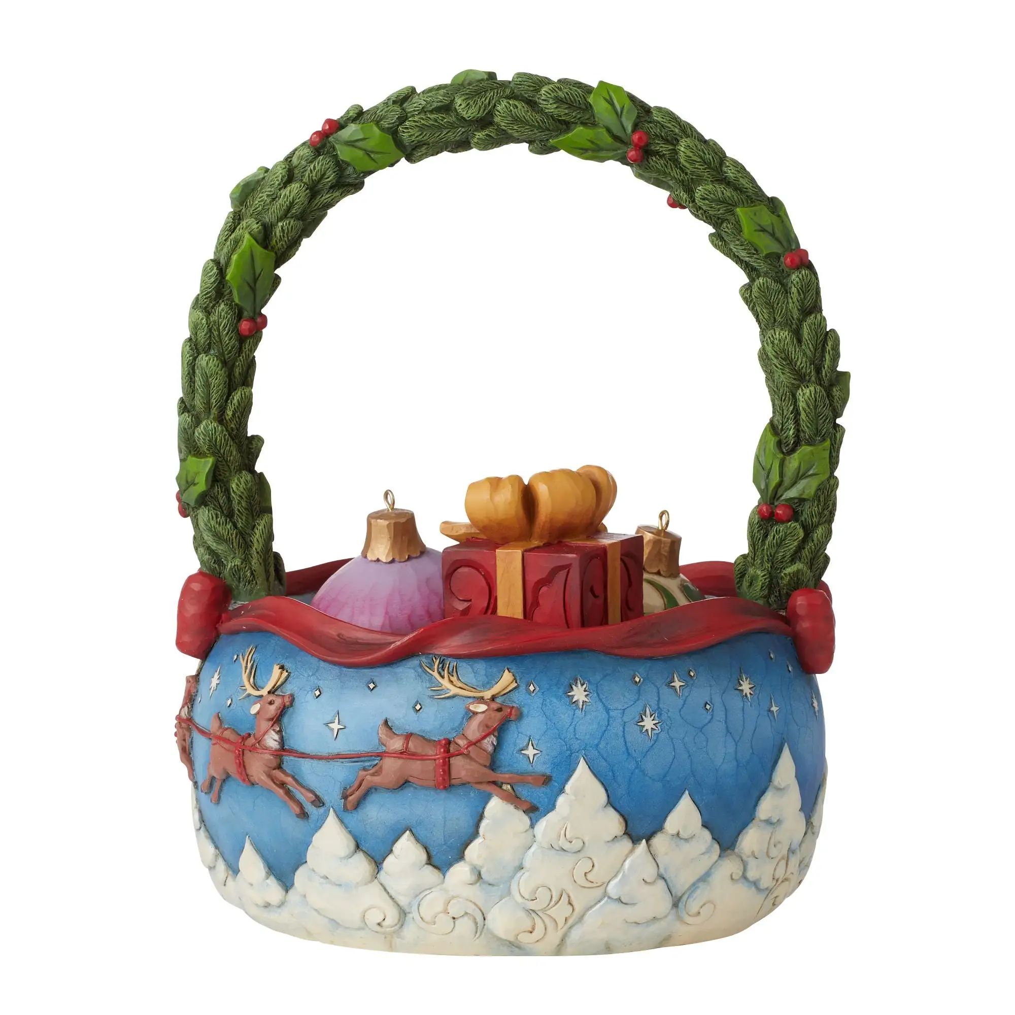 Set/4 Christmas Basket w/Ornam