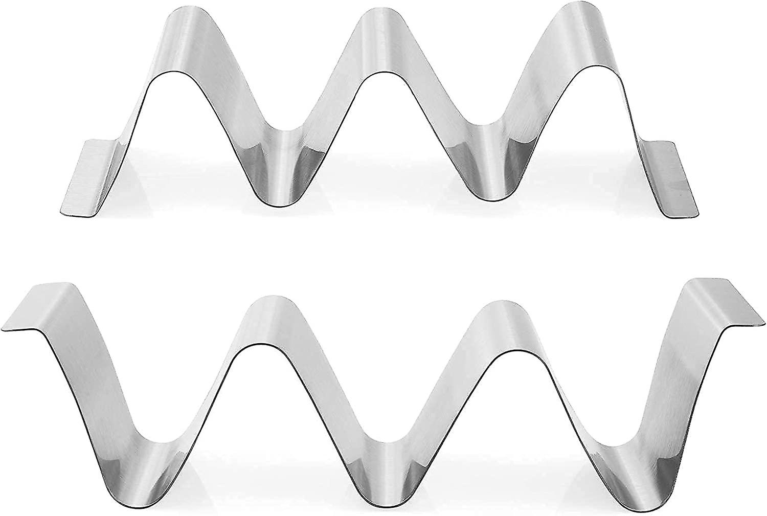 Taco Holder Stand，set Of 6 Stainless Steel Taco Tray，stylish Taco Shell Holders， Rack Holds Up To 3 Tacos Each Keeping Shells Upright， Health Material