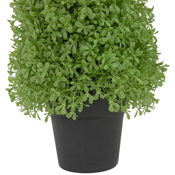 Artificial Boxwood Cone Topiary Tree with Round Pot