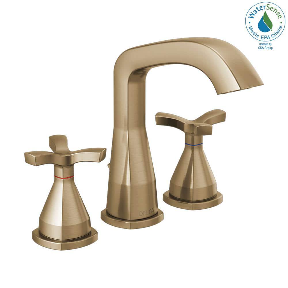 Delta Stryke 8 in Widespread 2Handle Bathroom Faucet in Champagne Bronze