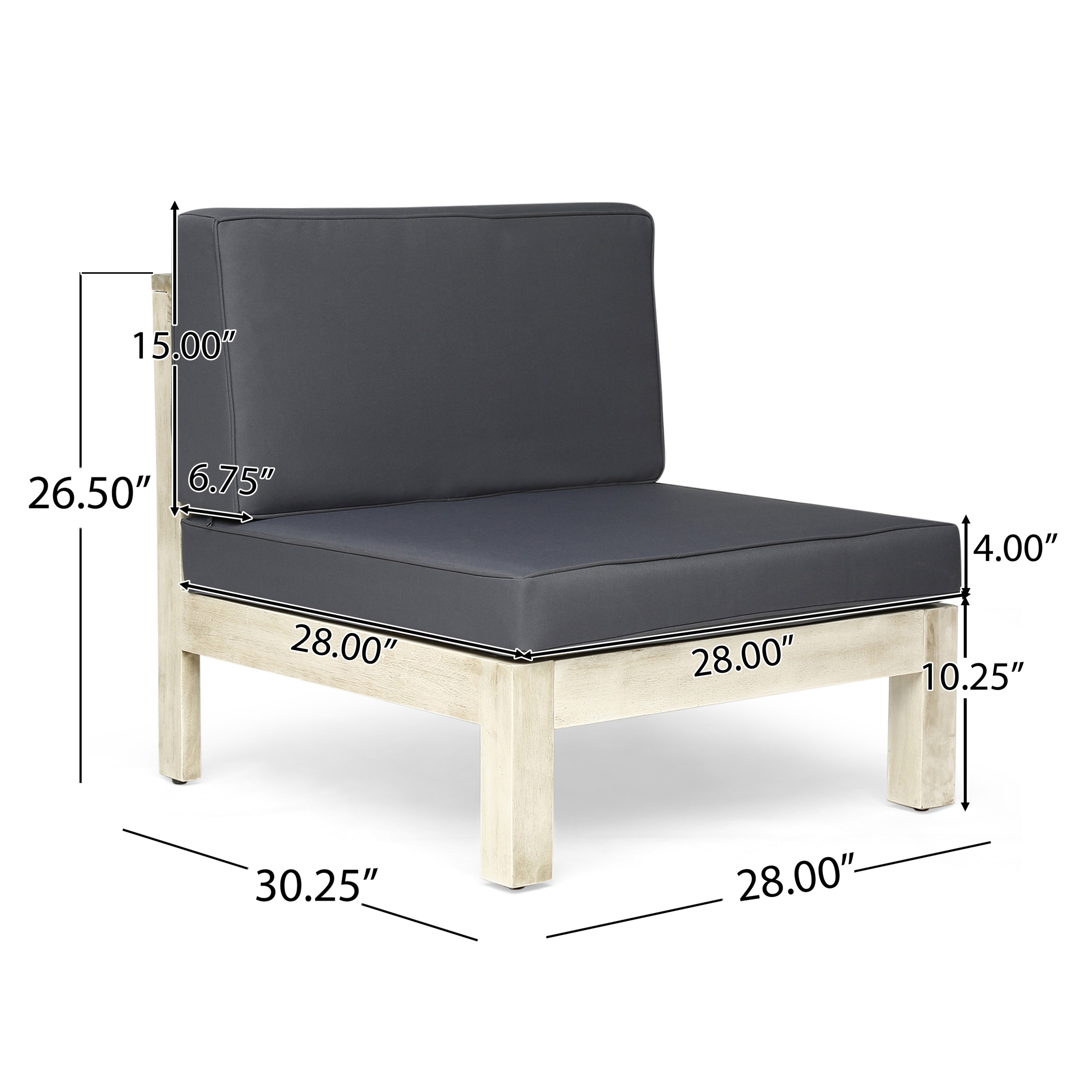 Dawn Outdoor 7 Seater Acacia Wood Sectional Sofa Set