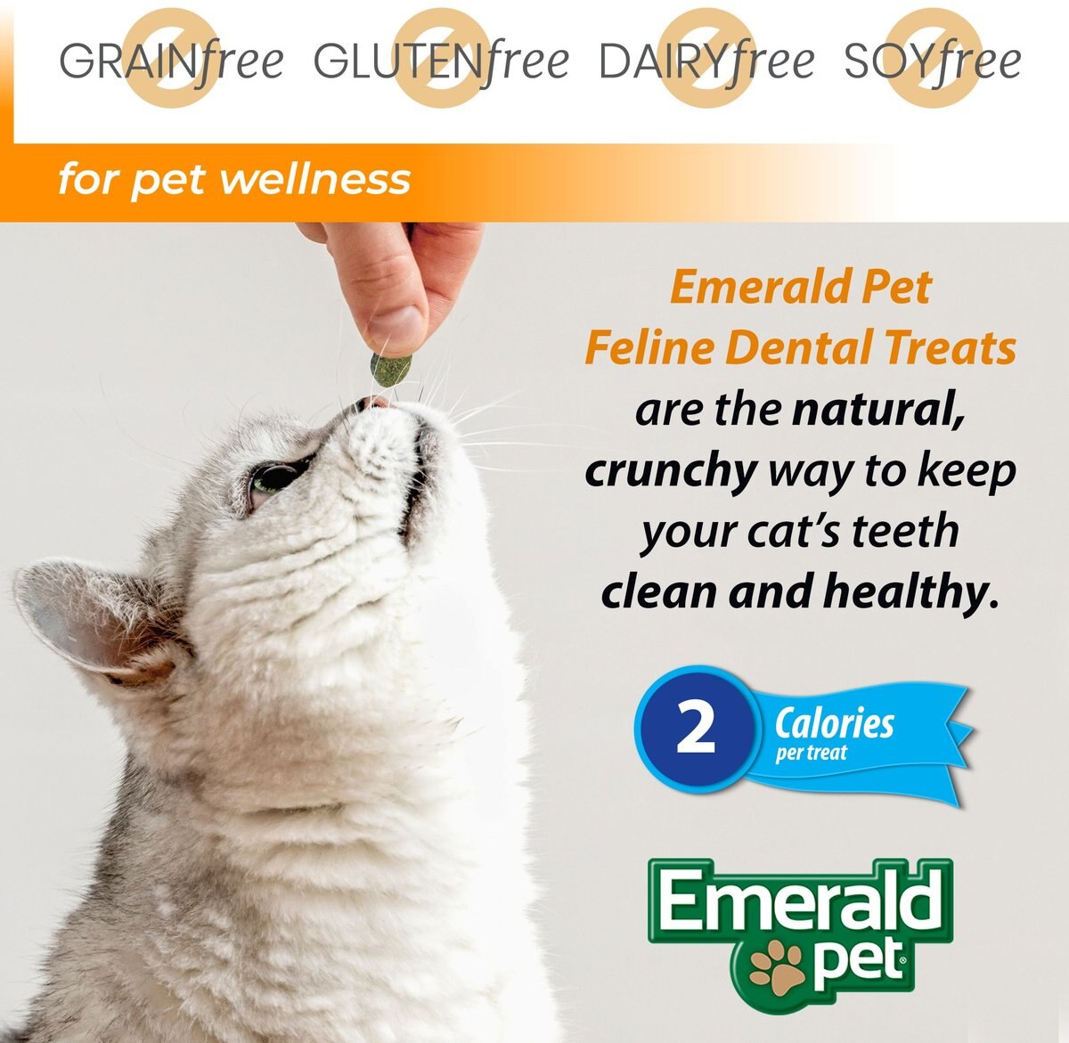 Emerald Pet Feline Dental Tuna Grain-Free Cat Treats