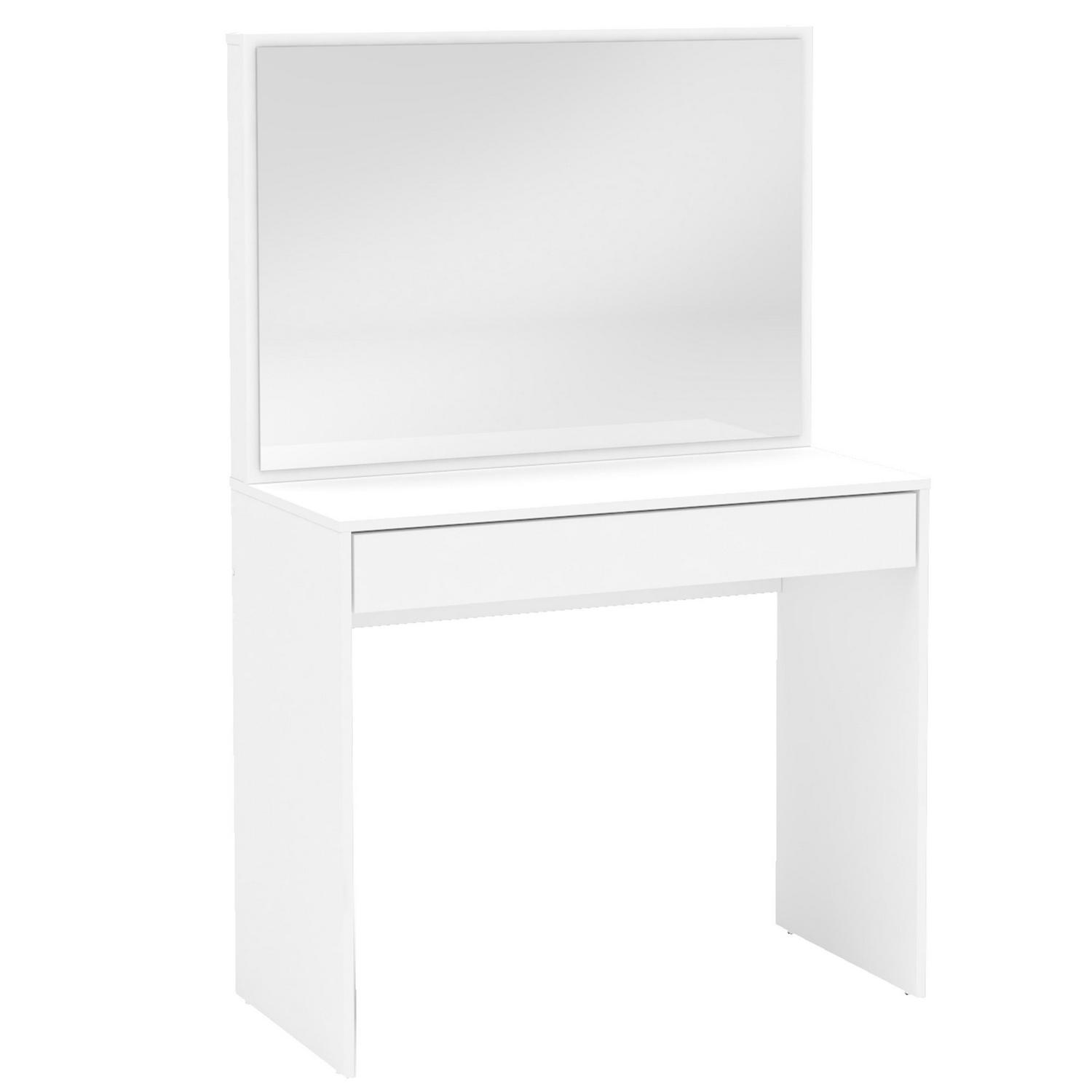 Polifurniture Virginia Modern Vanity Desk， White Finish