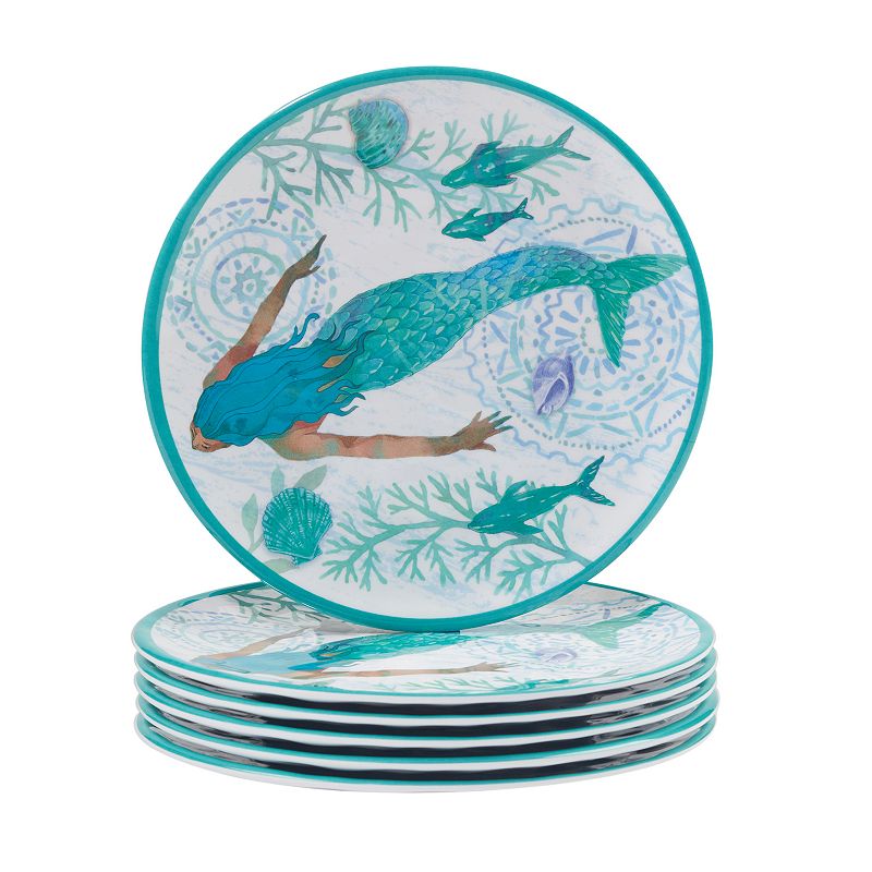 Certified International Serene Seas 6-pc. Melamine Salad Plate Set