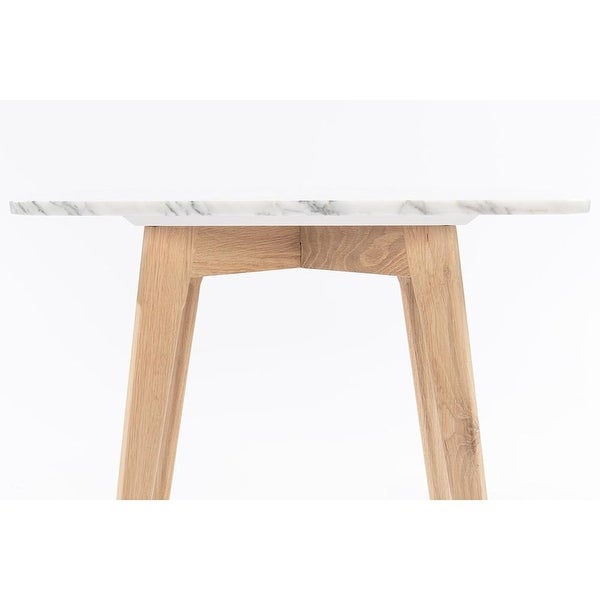 Carson Carrington Tangalund Rectangular Italian Carrara Marble Table - 21.5