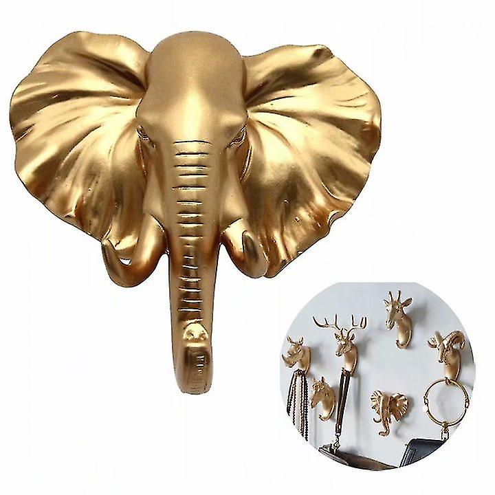 Coat Rack And Coat Rack Towel Rack Wall-mounted Hook Key Coat Carrier Golden Elephant