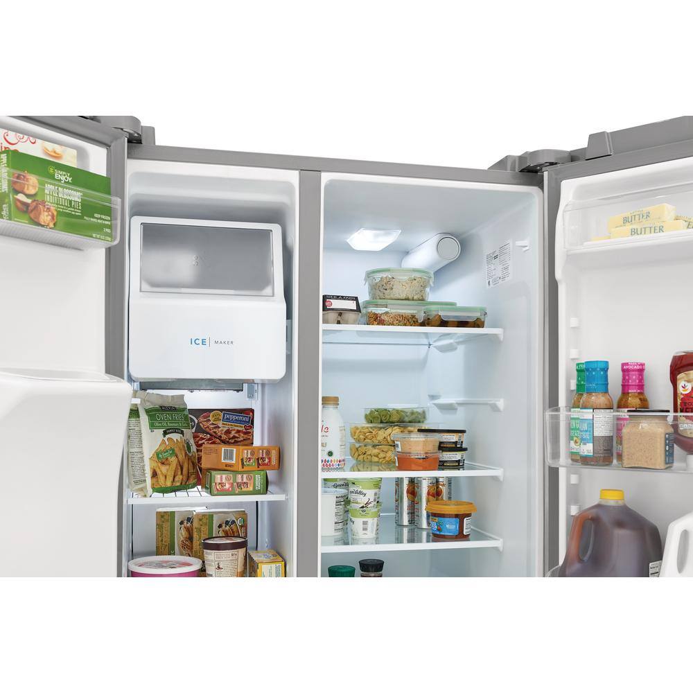 Frigidaire 36 in. 25.6 cu. ft. Side by Side Refrigerator in Stainless Steel Standard Depth FRSS2623AS