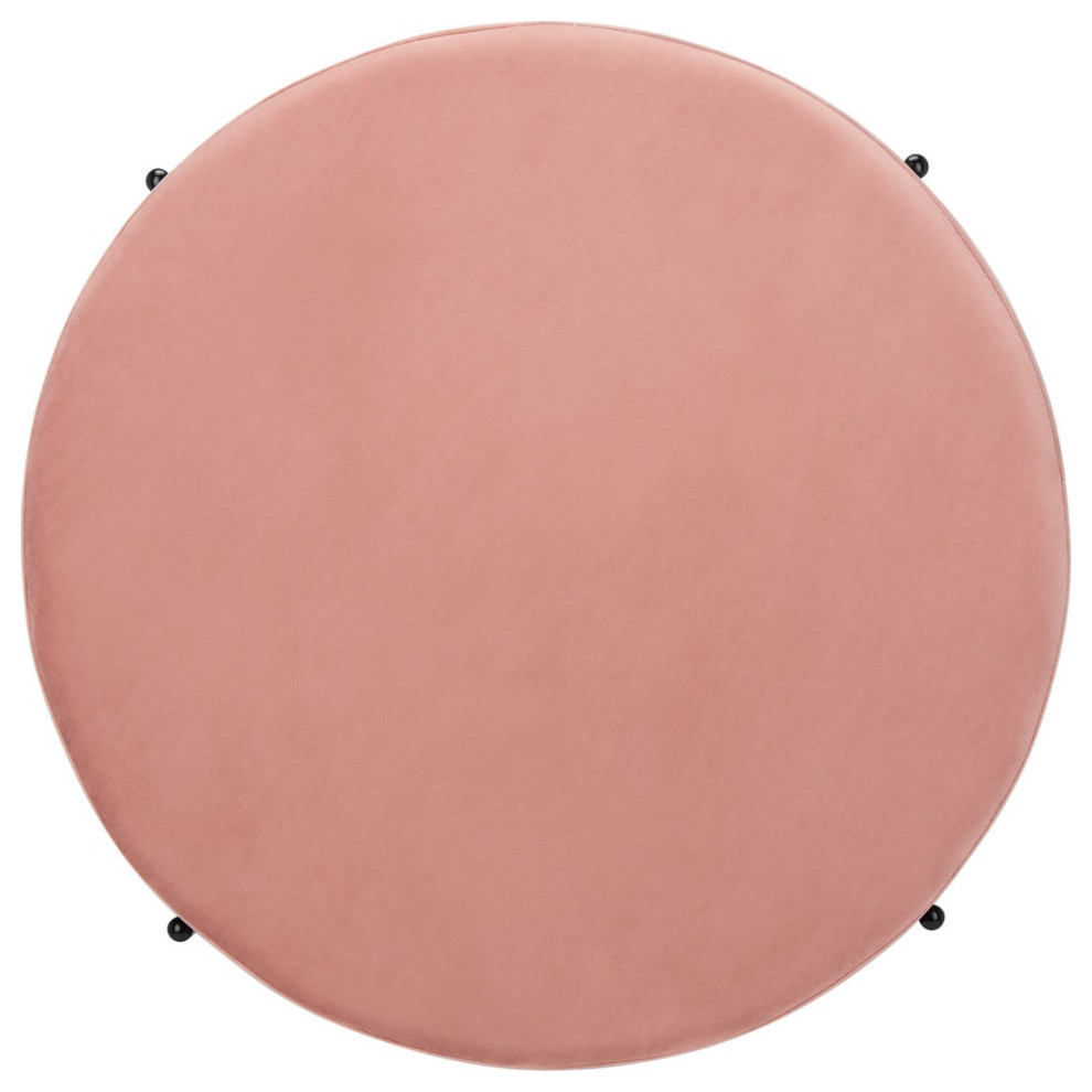 Bonnie Round Cocktail Ottoman Dusty Rose/ Black   Contemporary   Footstools And Ottomans   by Peachtree Fine Furniture  Houzz