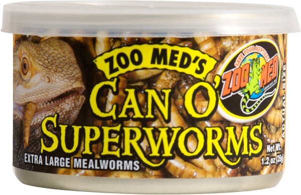 Zoo Med Can O' Superworms Extra Large Mealworms Reptile Food， 1.2-oz can