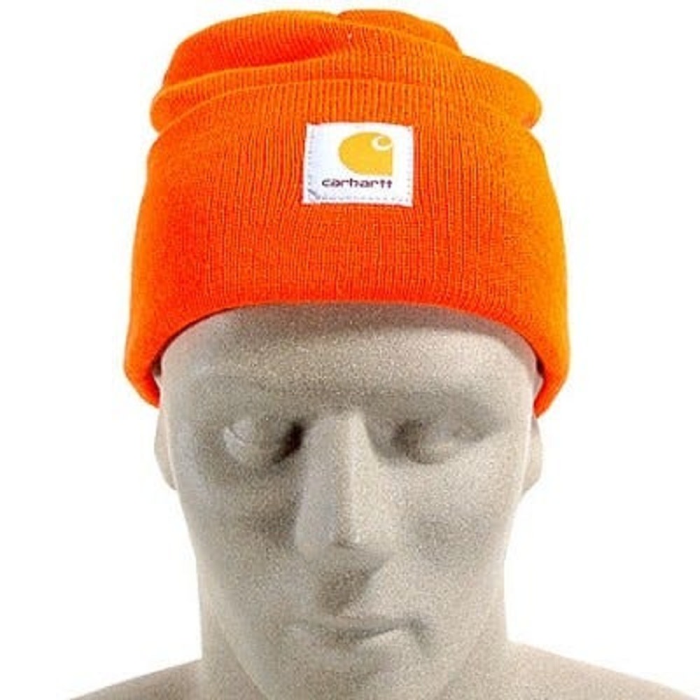 Carhartt A18 Menand#8217;s Acrylic One Size Bright Orange Watch Hat ;