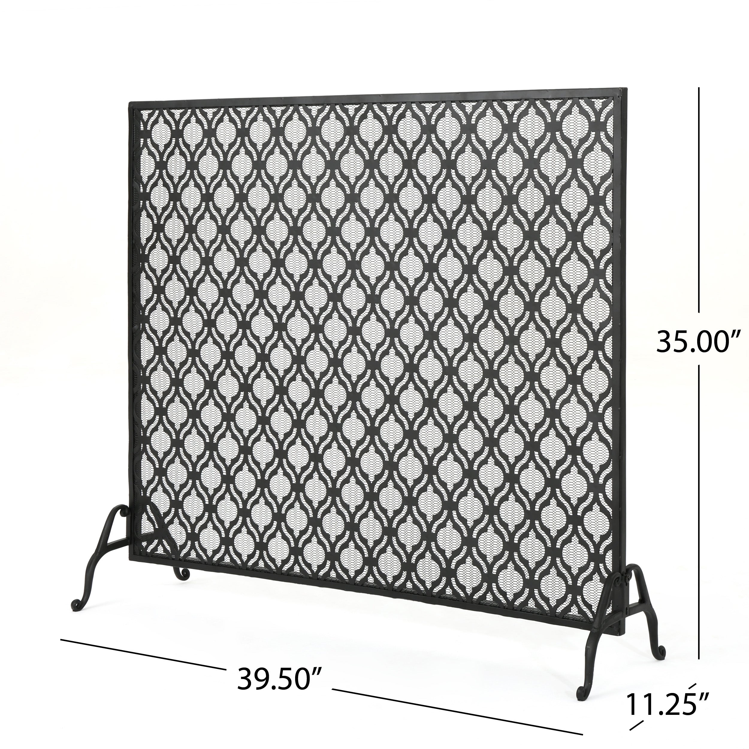 Elmer Single Panel Iron Fire Screen