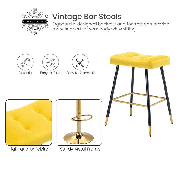 Iiana Vintage Counter and Bar Stool with Footrest - 18.90 x 13.39 x 26.34 inch