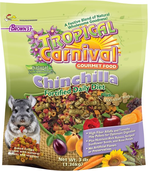 Brown's Tropical Carnival Natural Fortified Daily Diet Chinchilla Food