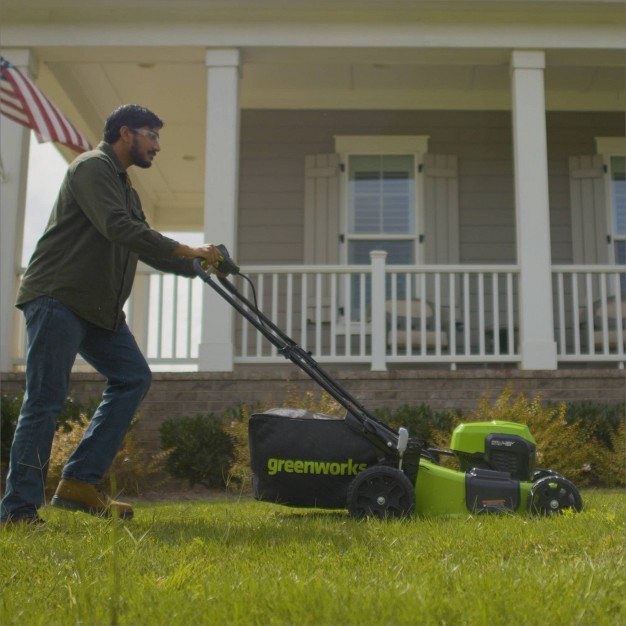 24v 5ah Cordless Brushless Self propelled Mower Kit With 2 Usb Batteries And Dual Port Rapid Charger