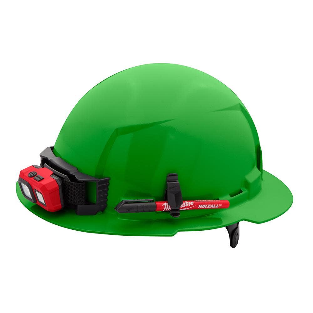 Milwaukee Green Full Brim Hard Hat with 6pt Ratcheting Suspension Type 1 Class E