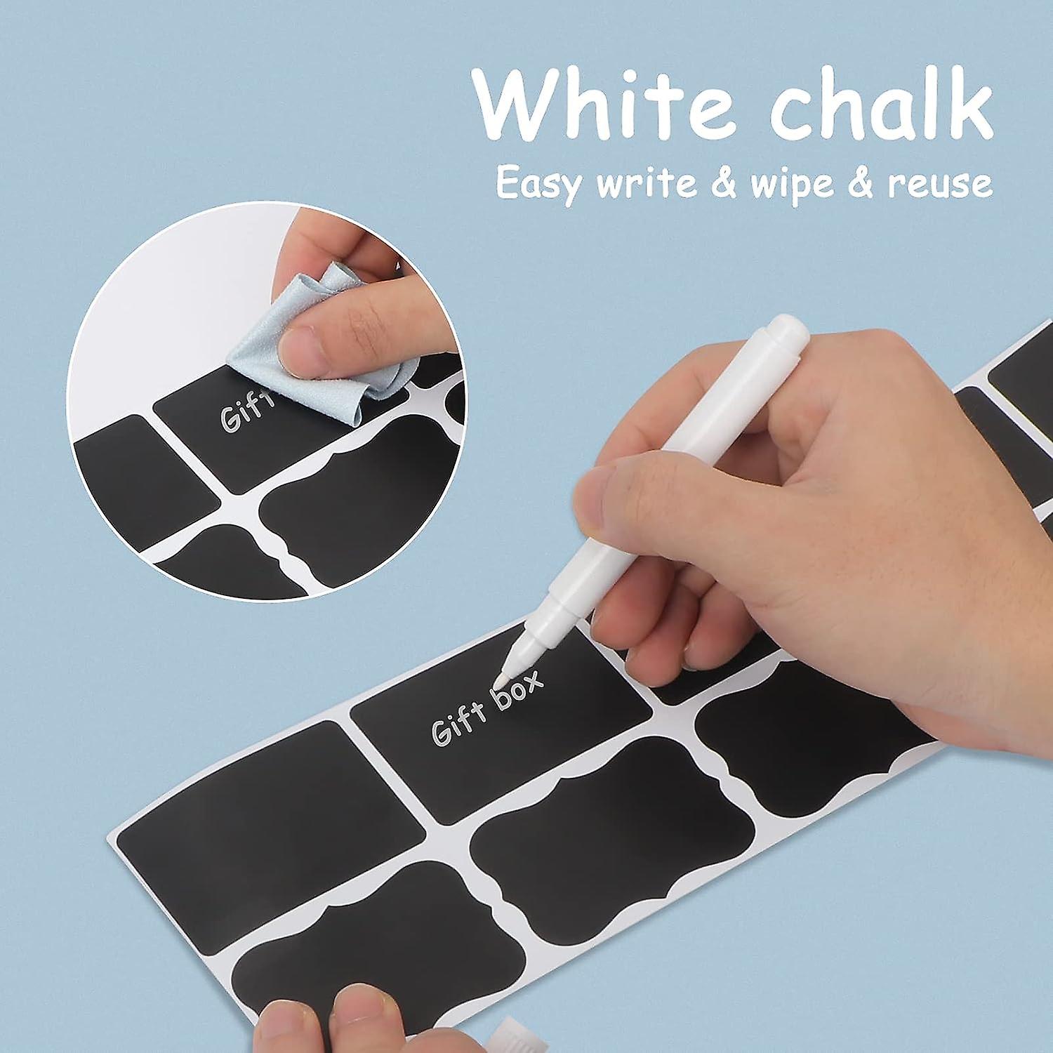 Chalkboard Labels 240 Pcs， Reusable Waterproof Blackboard Stickers Removable Label Sticker With White Chalk Marker And Small Towel For Jars， Bottles，