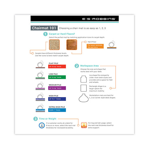 E.S. Robbins Floor+Mate | For Hard Floor to Medium Pile Carpet up to 0.75