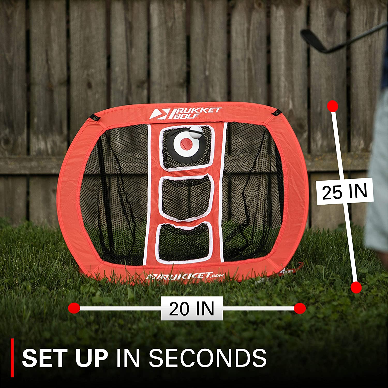 Rukket Sports Pop up Golf Chipping Net | Outdoor/Indoor Golfing Target Accessories with Foam Practice Balls