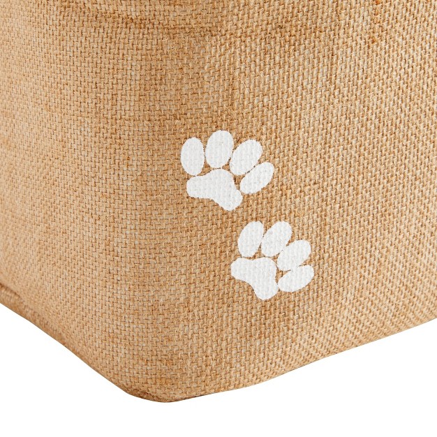 Juvale Pet Toy Storage Basket With Handles Foldable Jute Bin 15 X 12 X 14 Inches