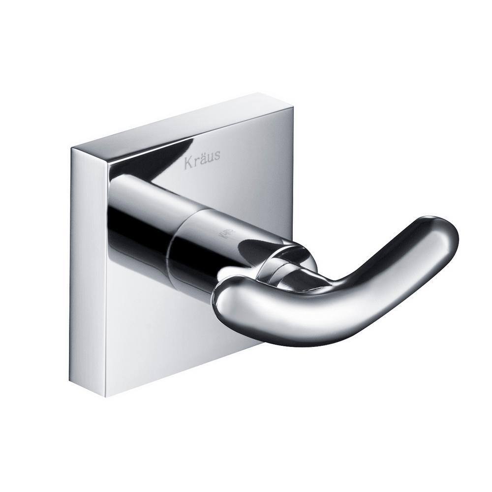 KRAUS Ventus Bathroom Robe and Towel Double Hook in Chrome KEA-17702CH