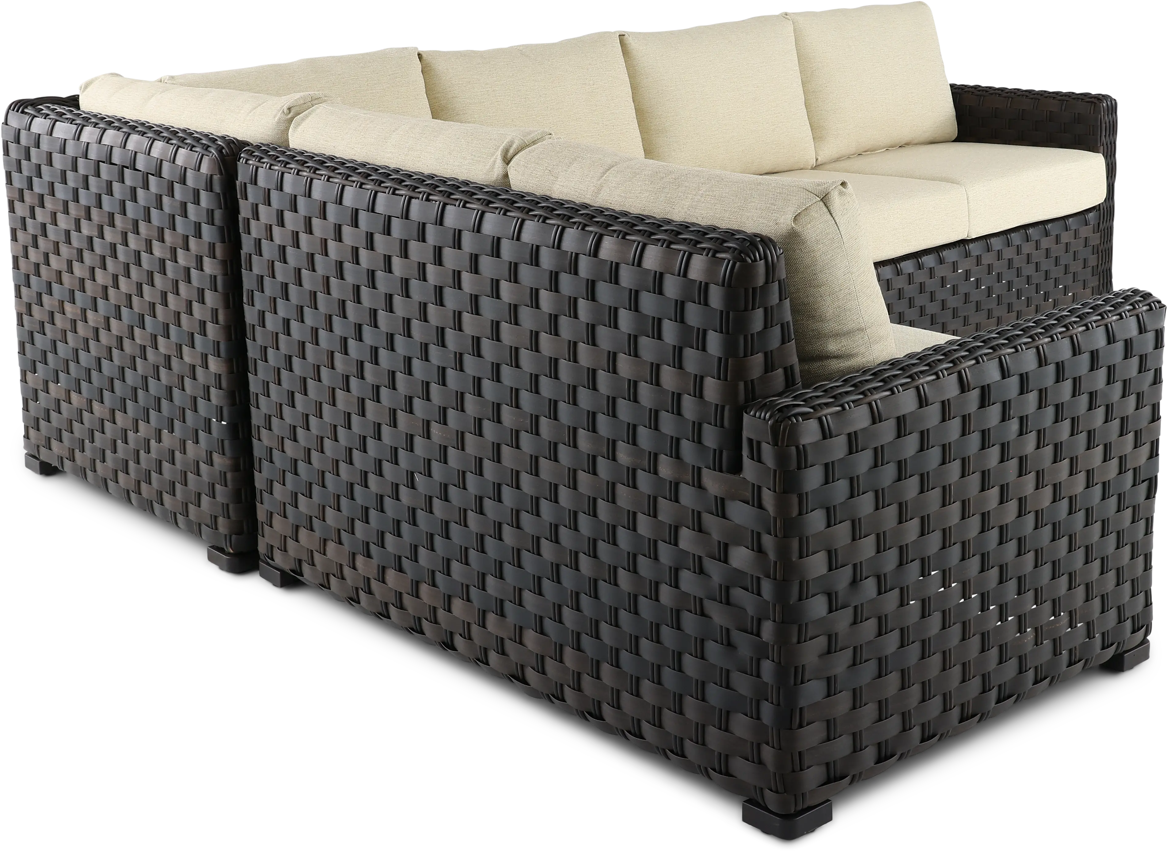 Sunset Woven Wicker 4 Piece Patio Sectional