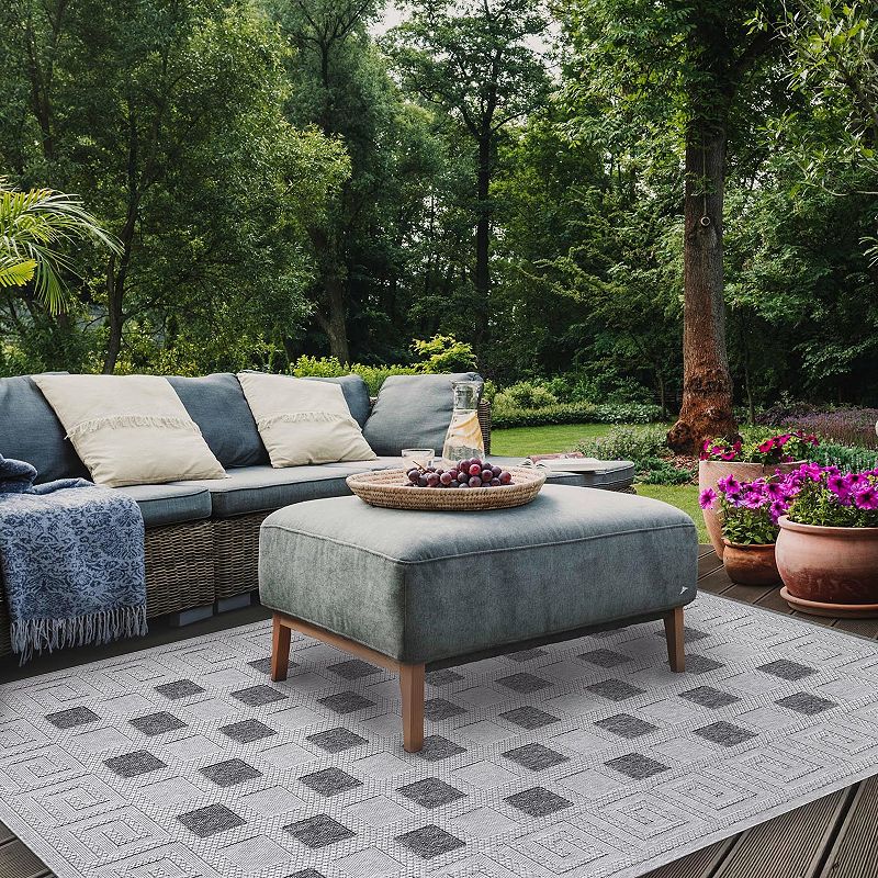 Superior Modern Geometric Greek Key Indoor Outdoor Area Rug